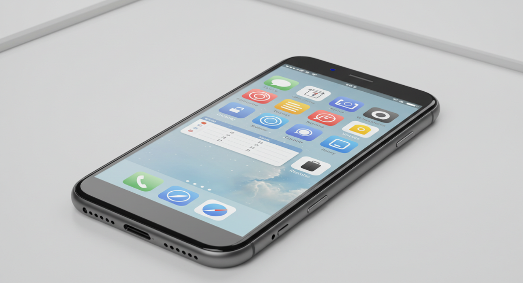Apps de produtividade pessoal exibidos em um smartphone.