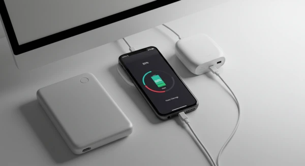 Smartphone Android carregando de forma otimizada a 80% com indicador de saúde da bateria visível